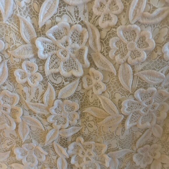 Club Monaco Mayara dress white lace 3d floral dress size 10 - Picture 11 of 11